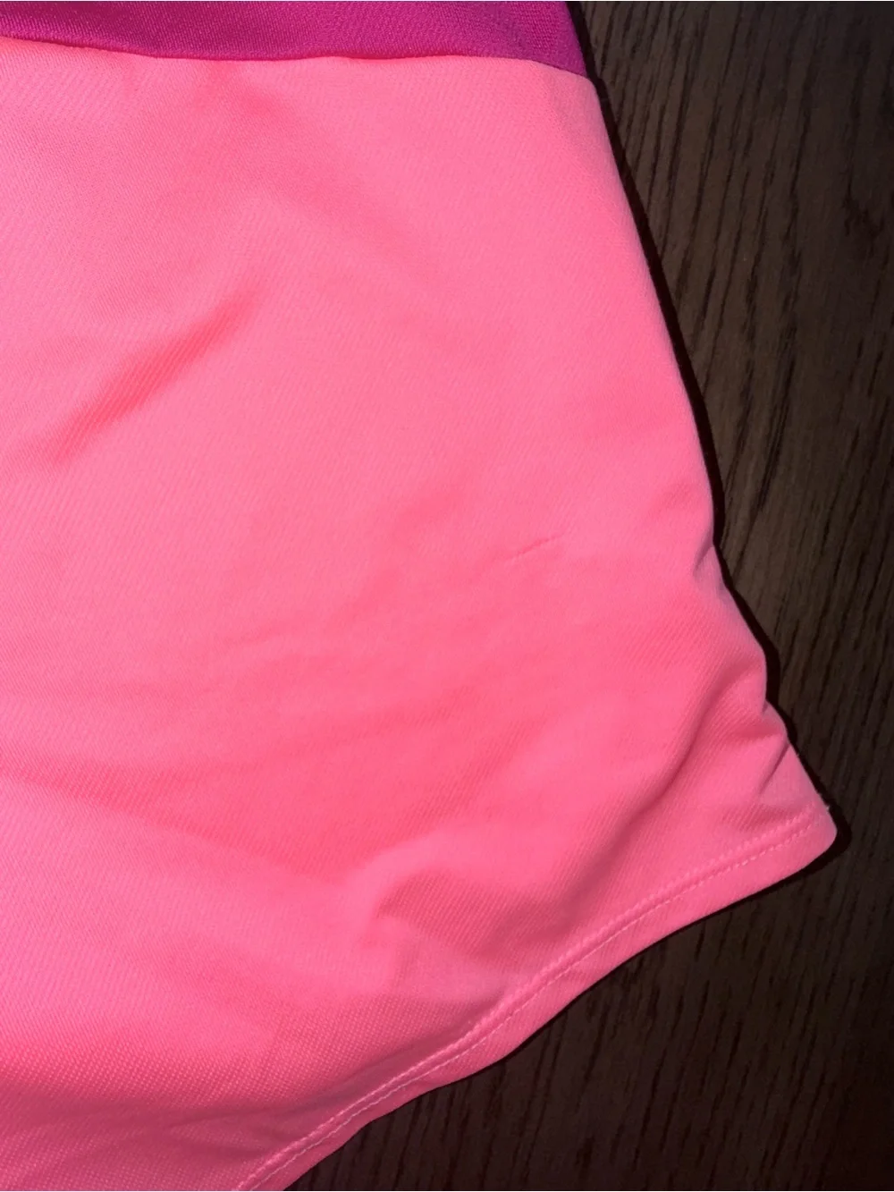 Girls Youth Medium Nike Bright Pink Bike Shorts with Magenta Branded Waistband